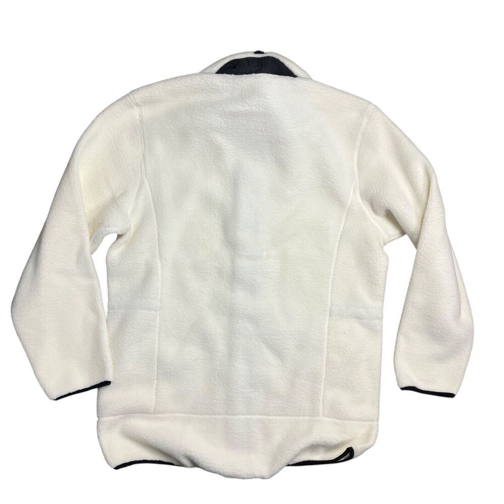 RAINS Heavy Fleece Jacket WMNS XL White Long Snap Button Up Boxy Teddy Fossil - Picture 11 of 13